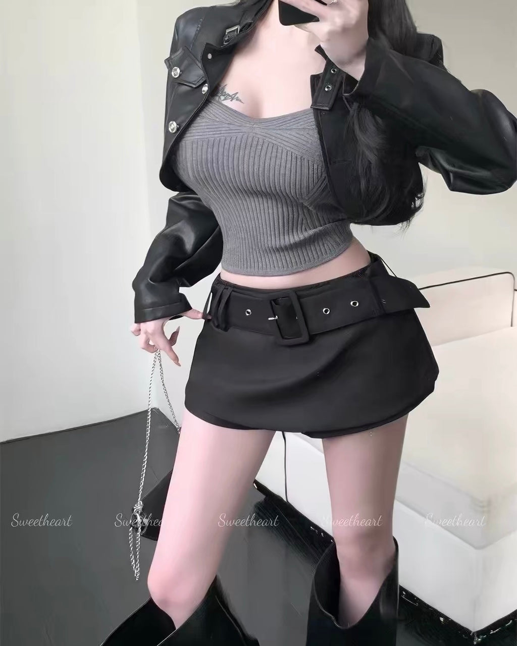Belted Mini Skort
