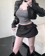 Belted Mini Skort