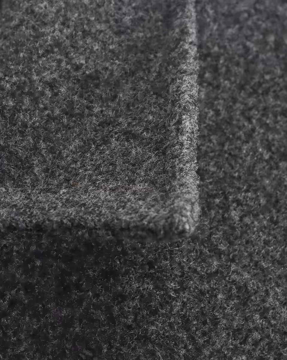 Minimal Zip Wool-Look Jacket