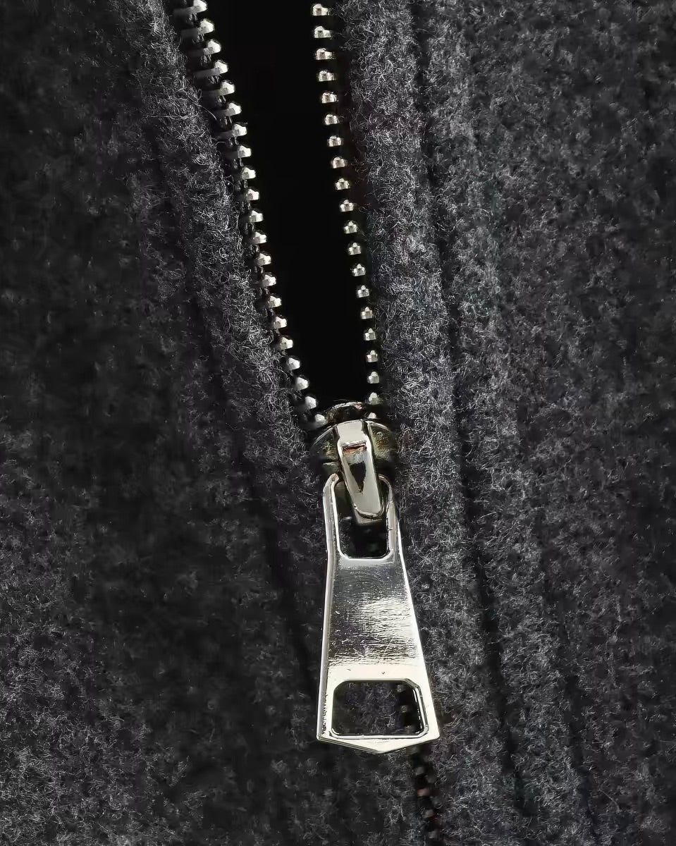 Minimal Zip Wool-Look Jacket