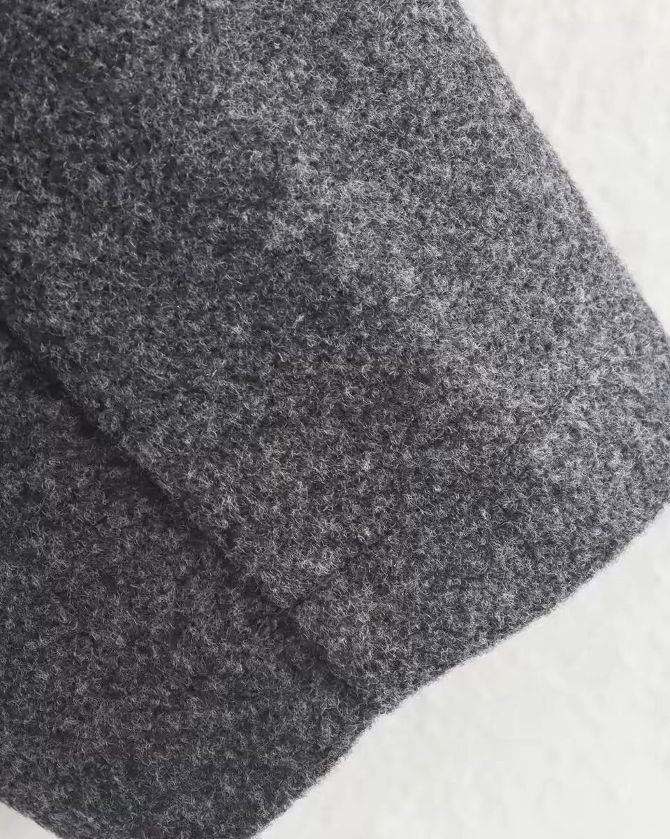 Minimal Zip Wool-Look Jacket