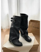 Double Buckle Mid-Calf Boots