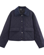 Corduroy Collar Quilted Jacket