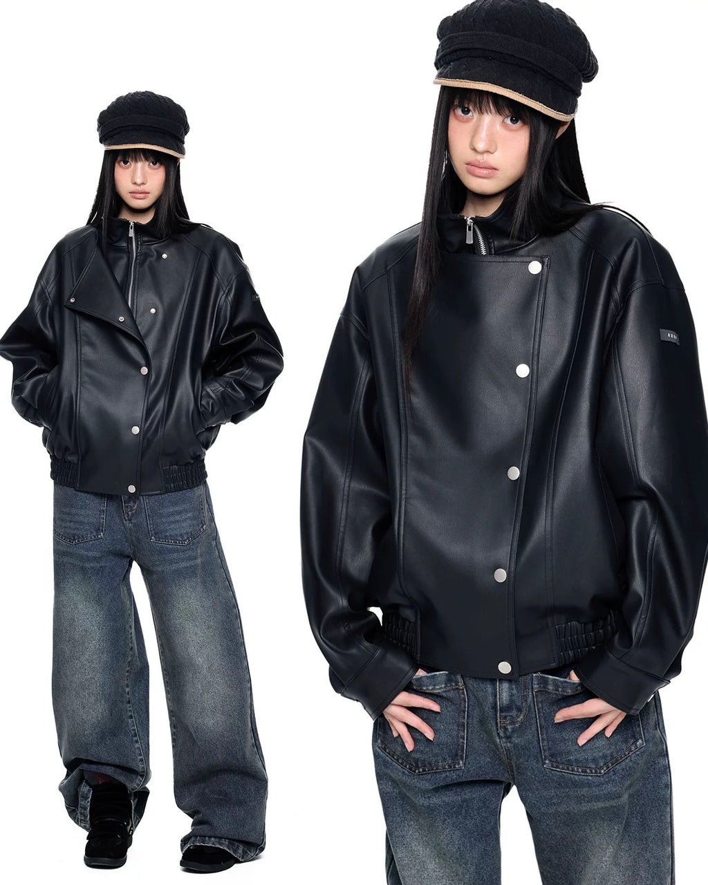 Minimal Leather Jacket – Clean & Street Style
