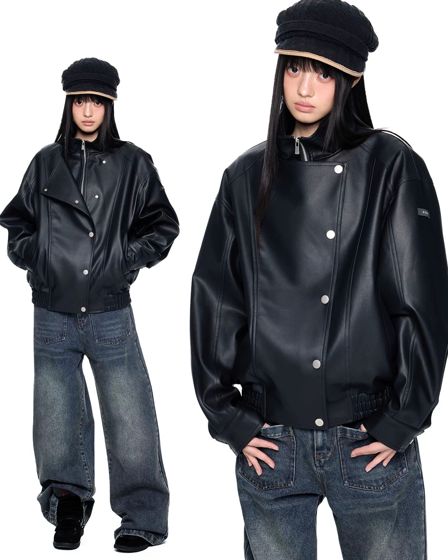 Minimal Leather Jacket – Clean & Street Style