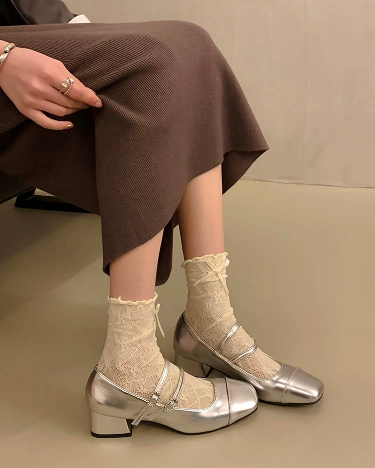 Double Strap Mary Jane Heels