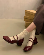Double Strap Mary Jane Heels