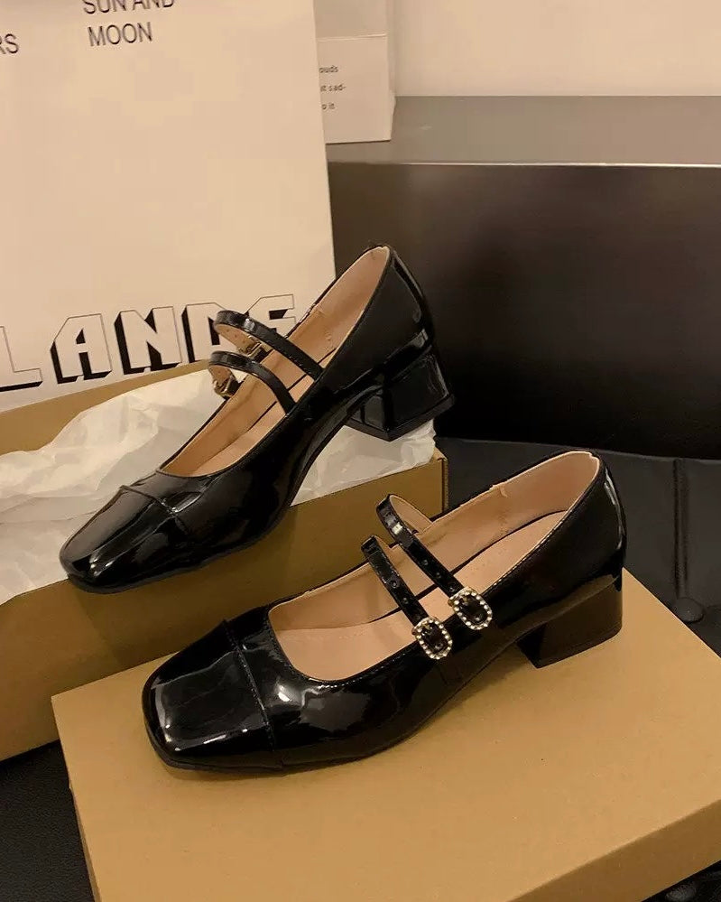 Double Strap Mary Jane Heels