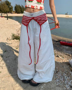 Layered Gingham Pants
