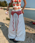 Layered Gingham Pants