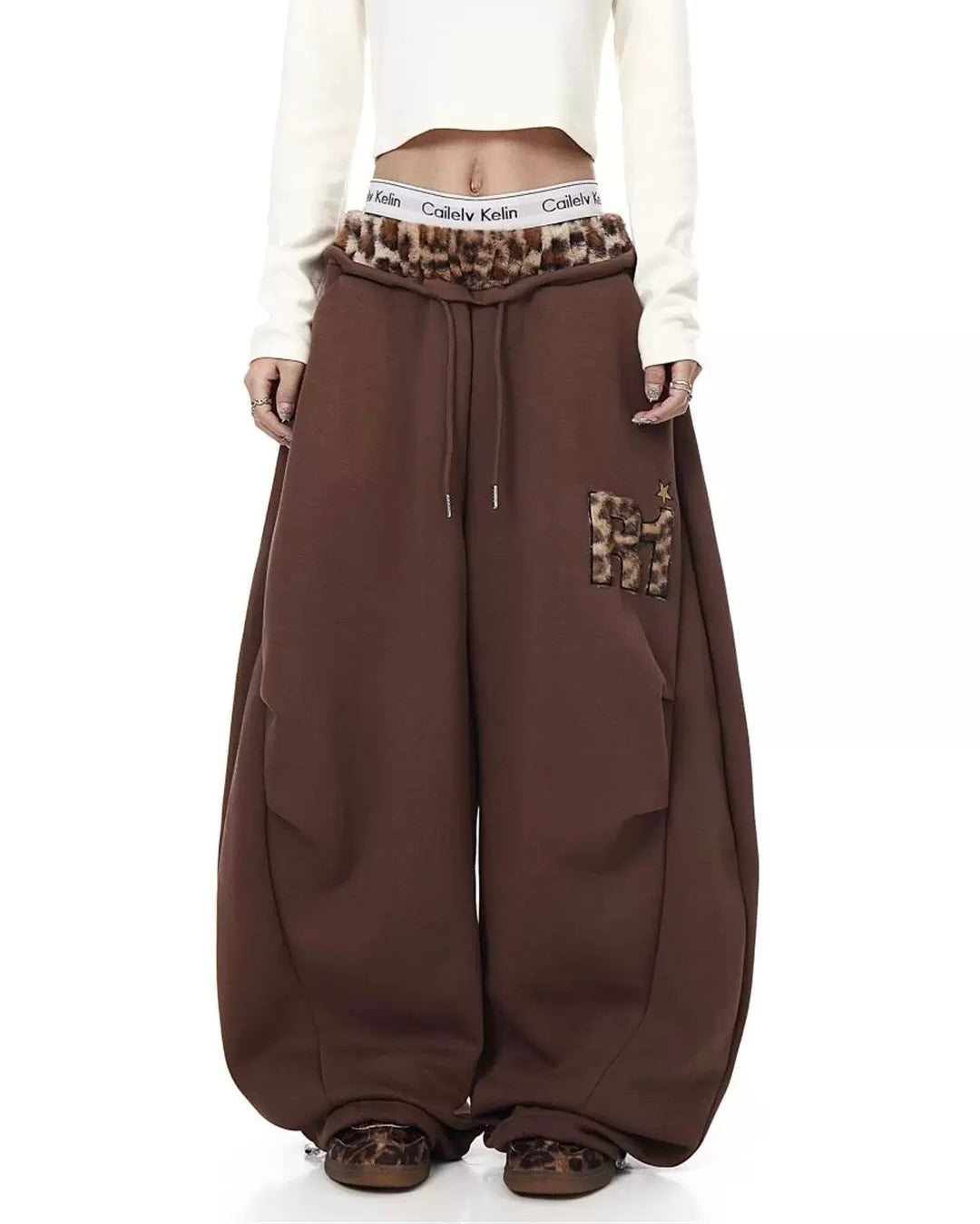 Leopard Detail Sweatpants