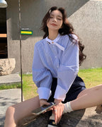 Striped Ribbon Shirt