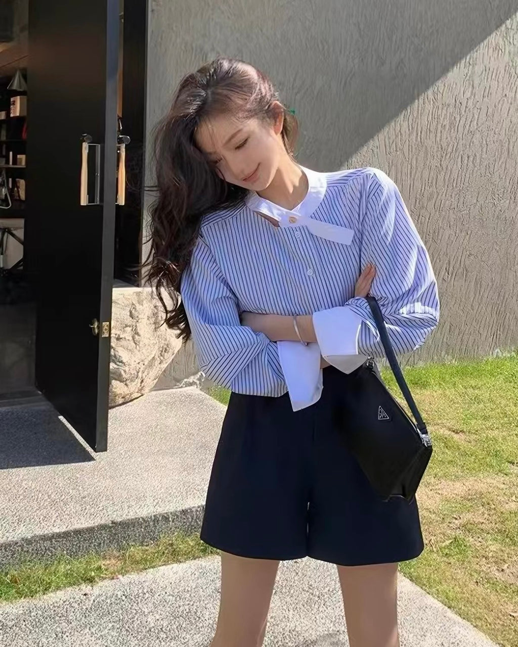 Striped Ribbon Shirt