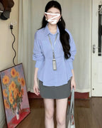 Pinstripe Waist-Defined Shirt