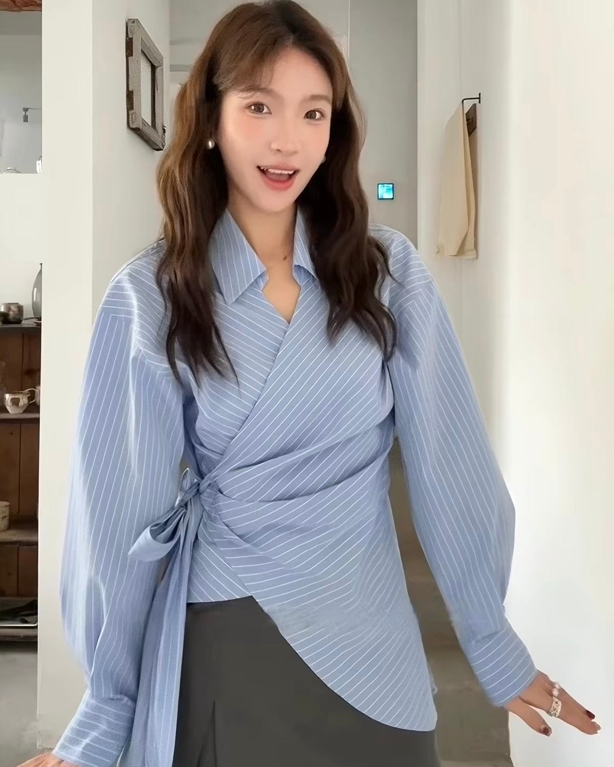 Wrap Stripe Shirt