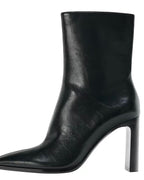 Square-Toe High Heel Ankle Boots