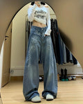 Embroidered Baggy Jeans