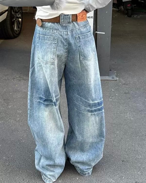 Vintage Wash Baggy Jeans