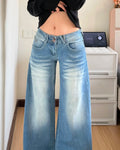 Vintage Wash Wide Leg Jeans