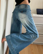 Vintage Wash Wide Leg Jeans