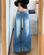 Vintage Wash Wide Leg Jeans