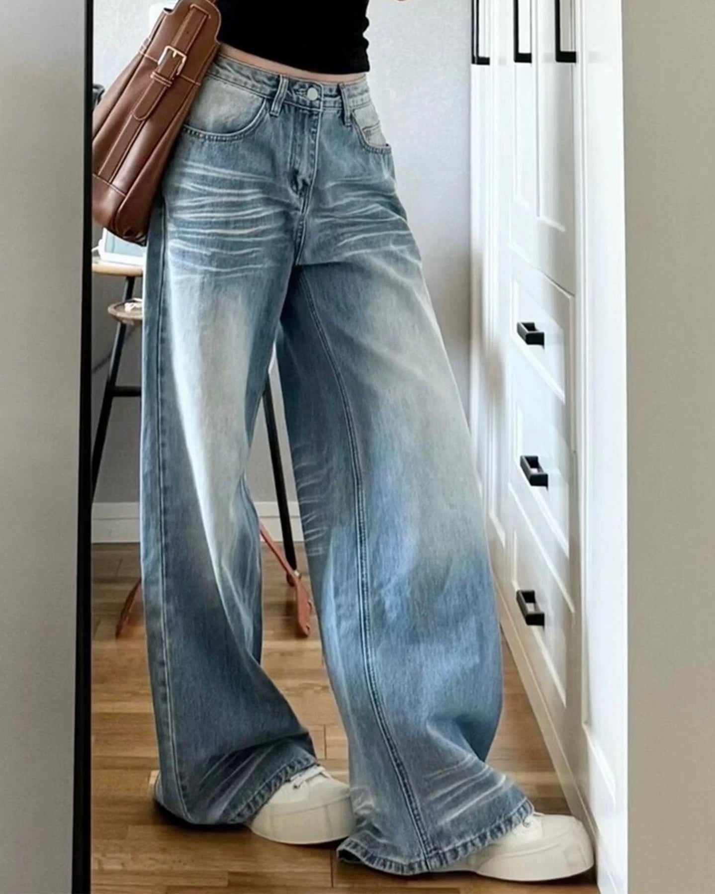 Vintage Wash Baggy Jeans