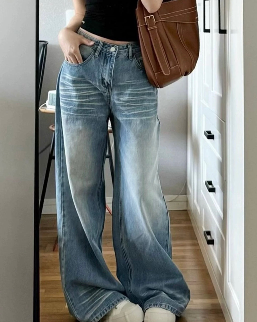 Vintage Wash Baggy Jeans