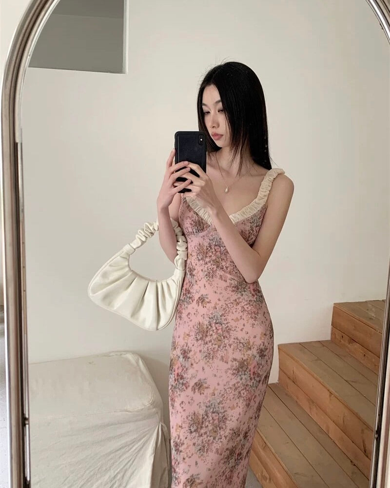 Pink floral summer dress 🌸