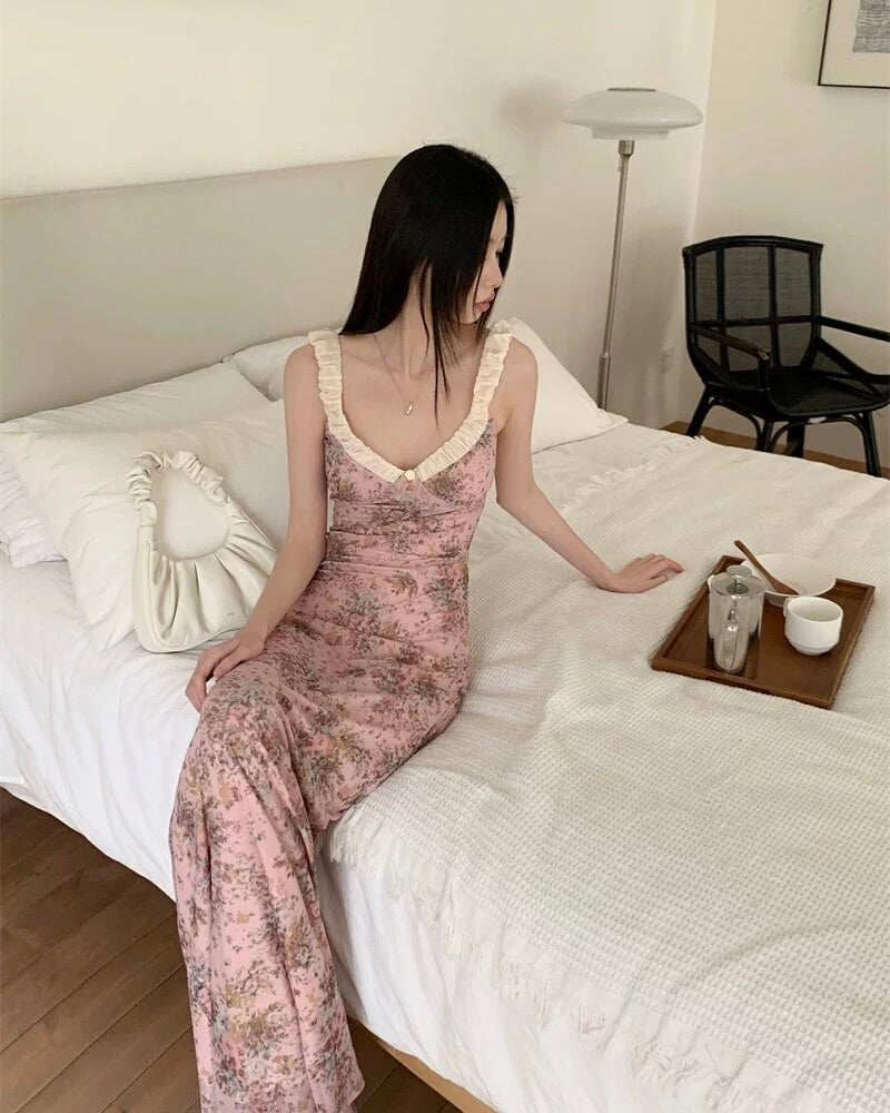 Pink floral summer dress 🌸