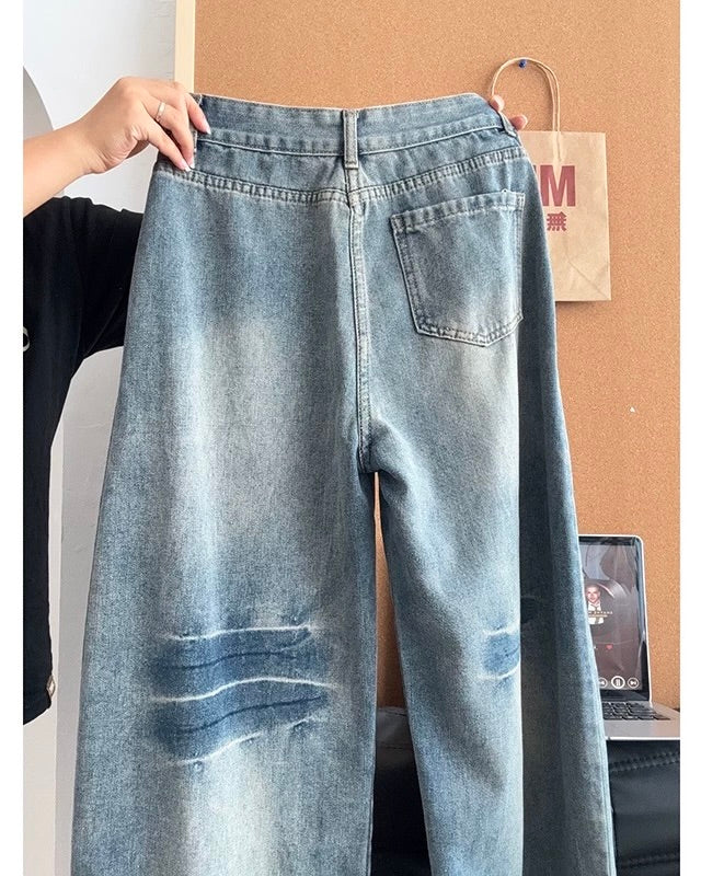Embroidered Baggy Jeans