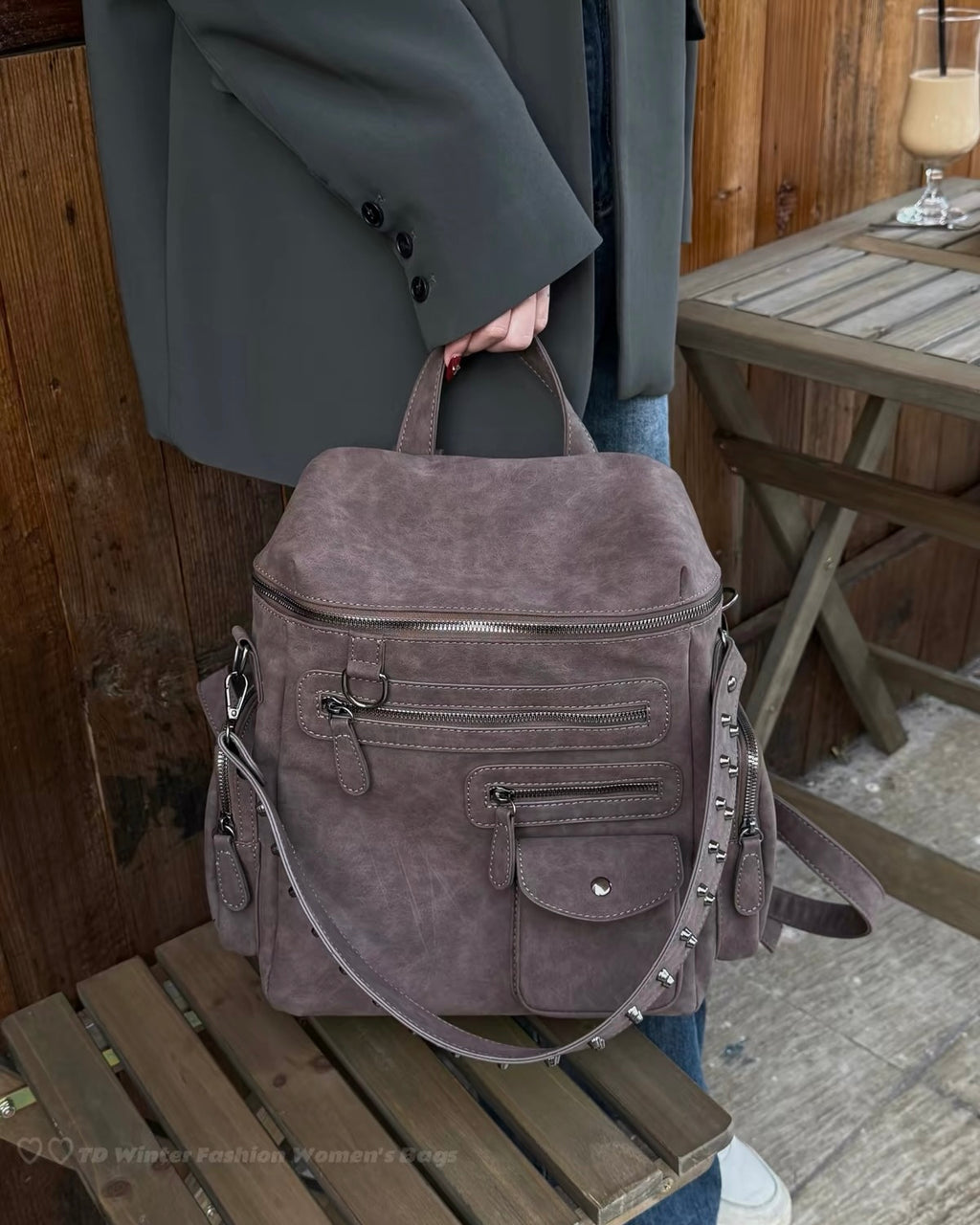 Multi-Pocket Vintage Backpack