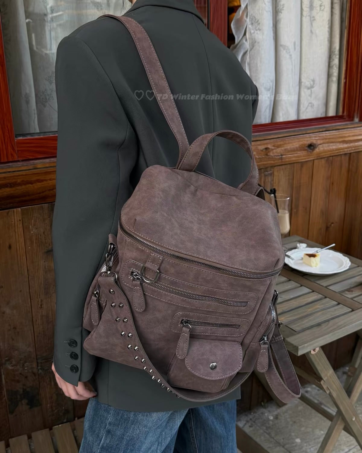 Multi-Pocket Vintage Backpack