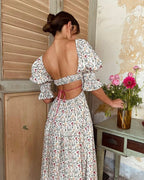Floral Open Back Maxi Dress
