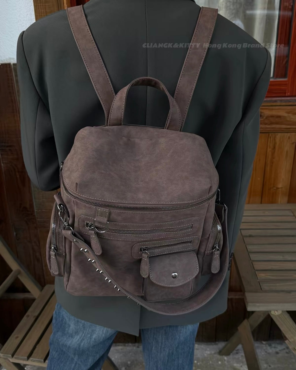 Multi-Pocket Vintage Backpack