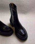 Glossy Black Ankle Boots
