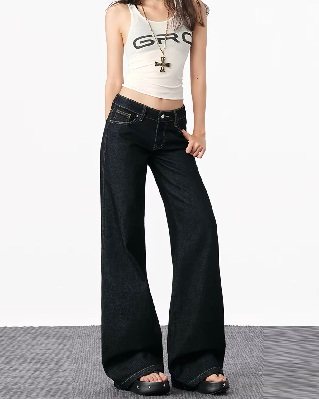 Black Wide-Leg Jeans