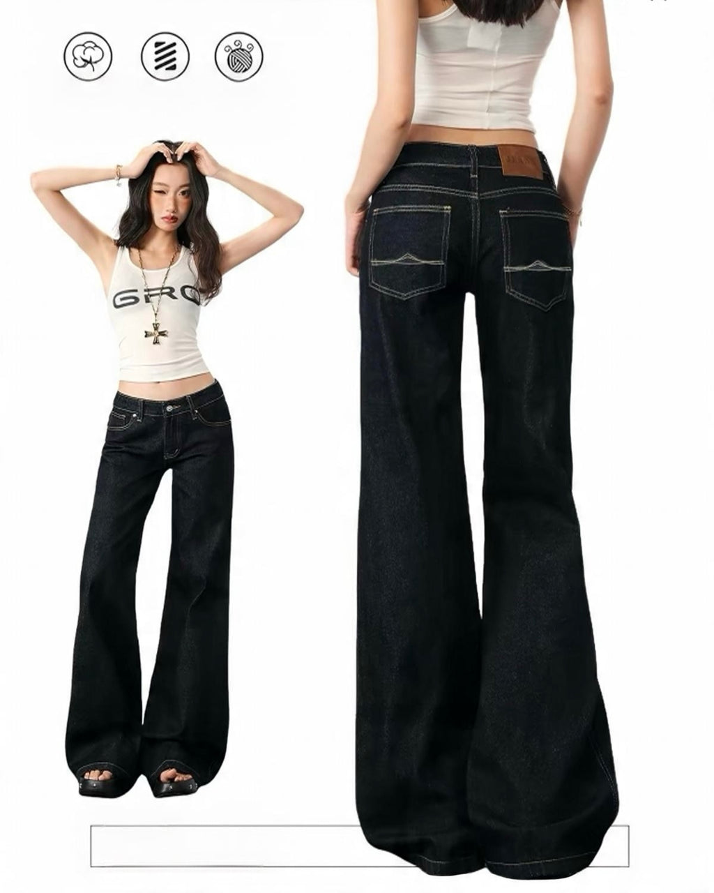 Black Wide-Leg Jeans