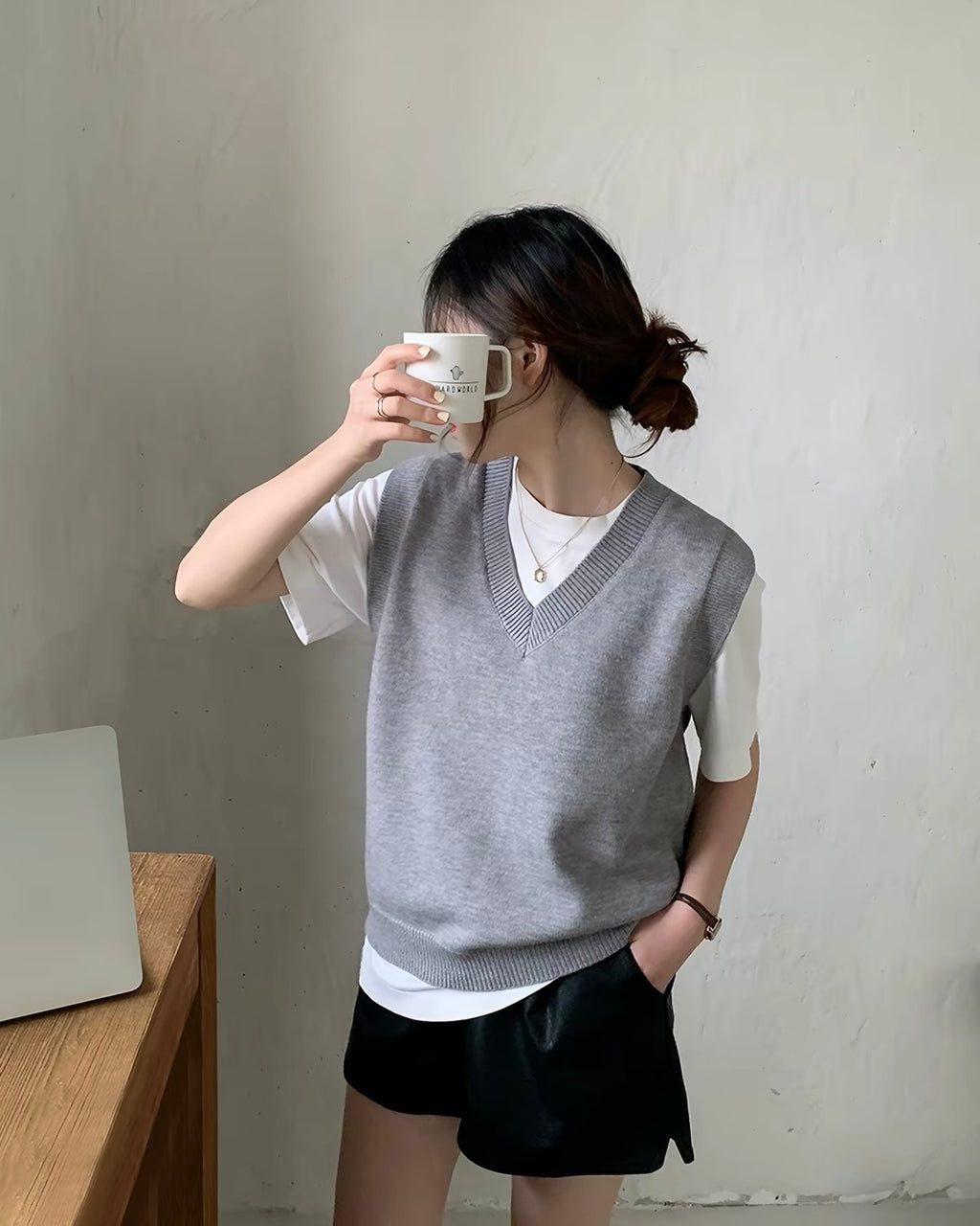 V-Neck Knit Vest
