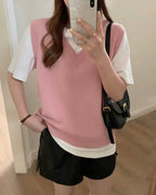 V-Neck Knit Vest
