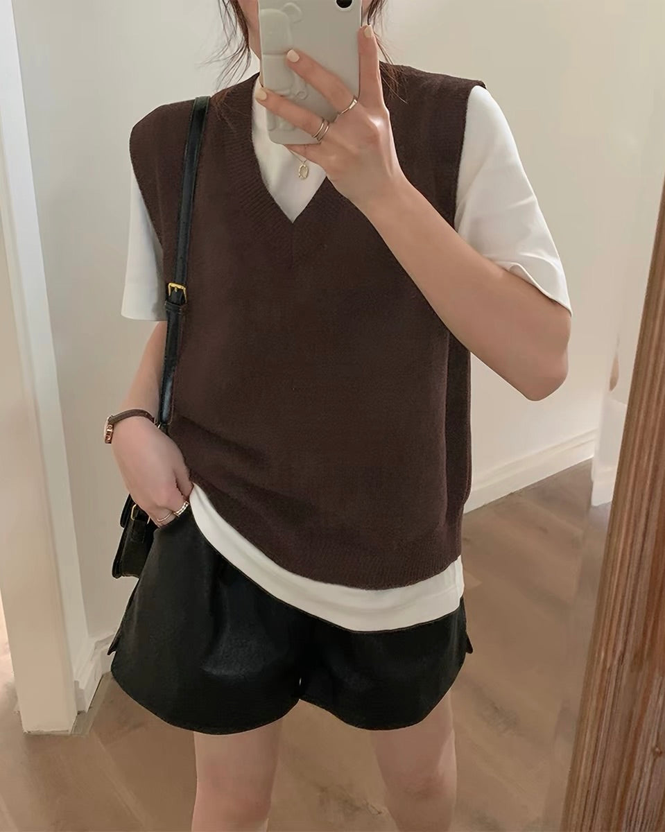 V-Neck Knit Vest