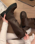 Ribbon Knee-High Boots