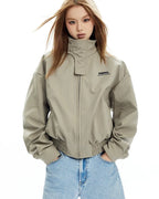 🖤 High neck bomber jacket