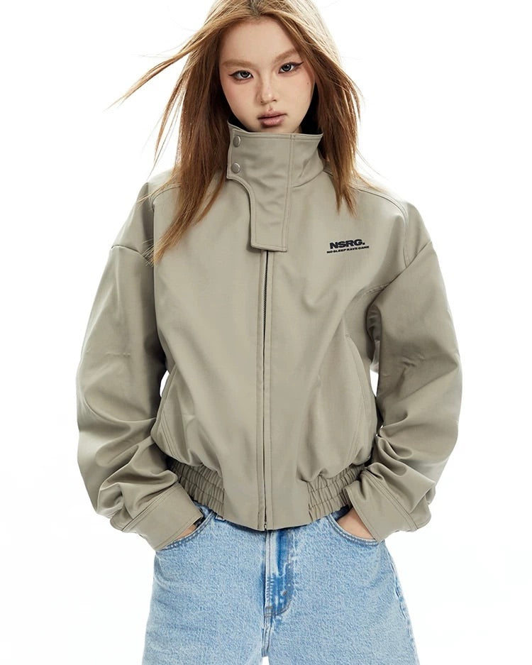 🖤 High neck bomber jacket