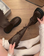 Ribbon Knee-High Boots