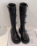 Ribbon Knee-High Boots