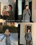 Double-Breasted Wool Blend Long Coat