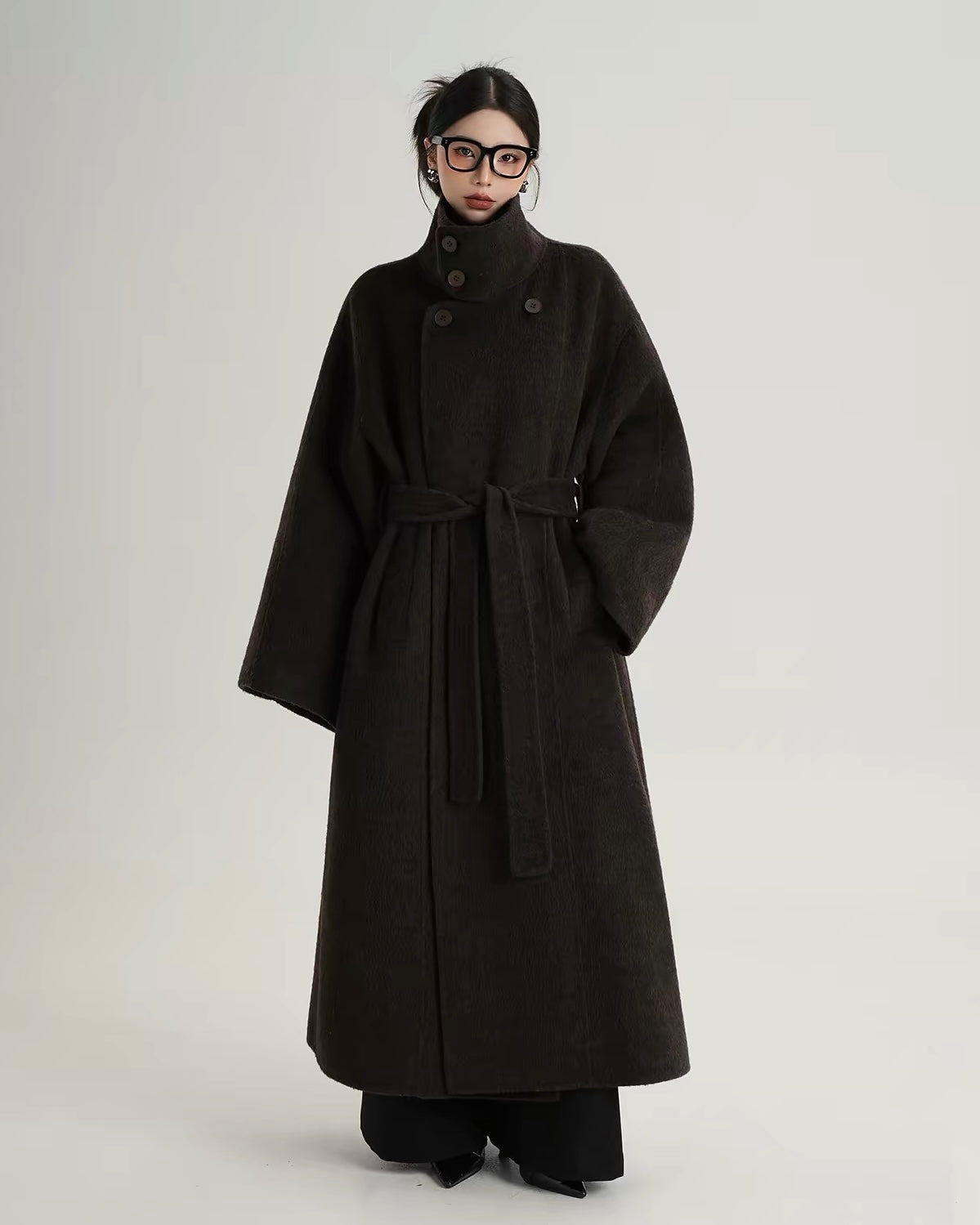 Belted Wool Blend Coat