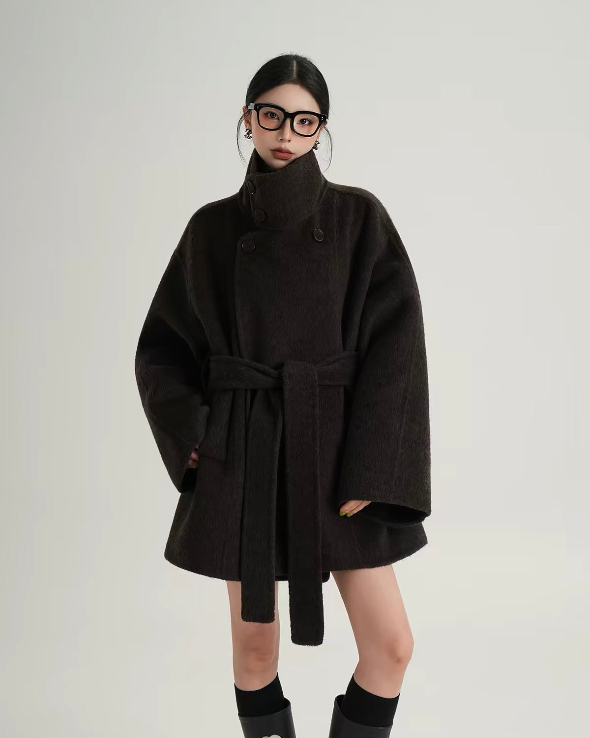 Belted Wool Blend Coat