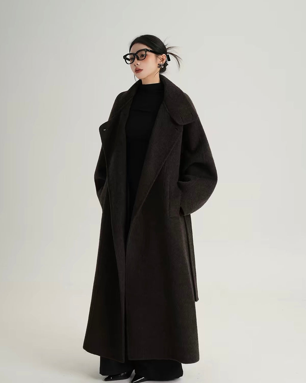 Belted Wool Blend Coat