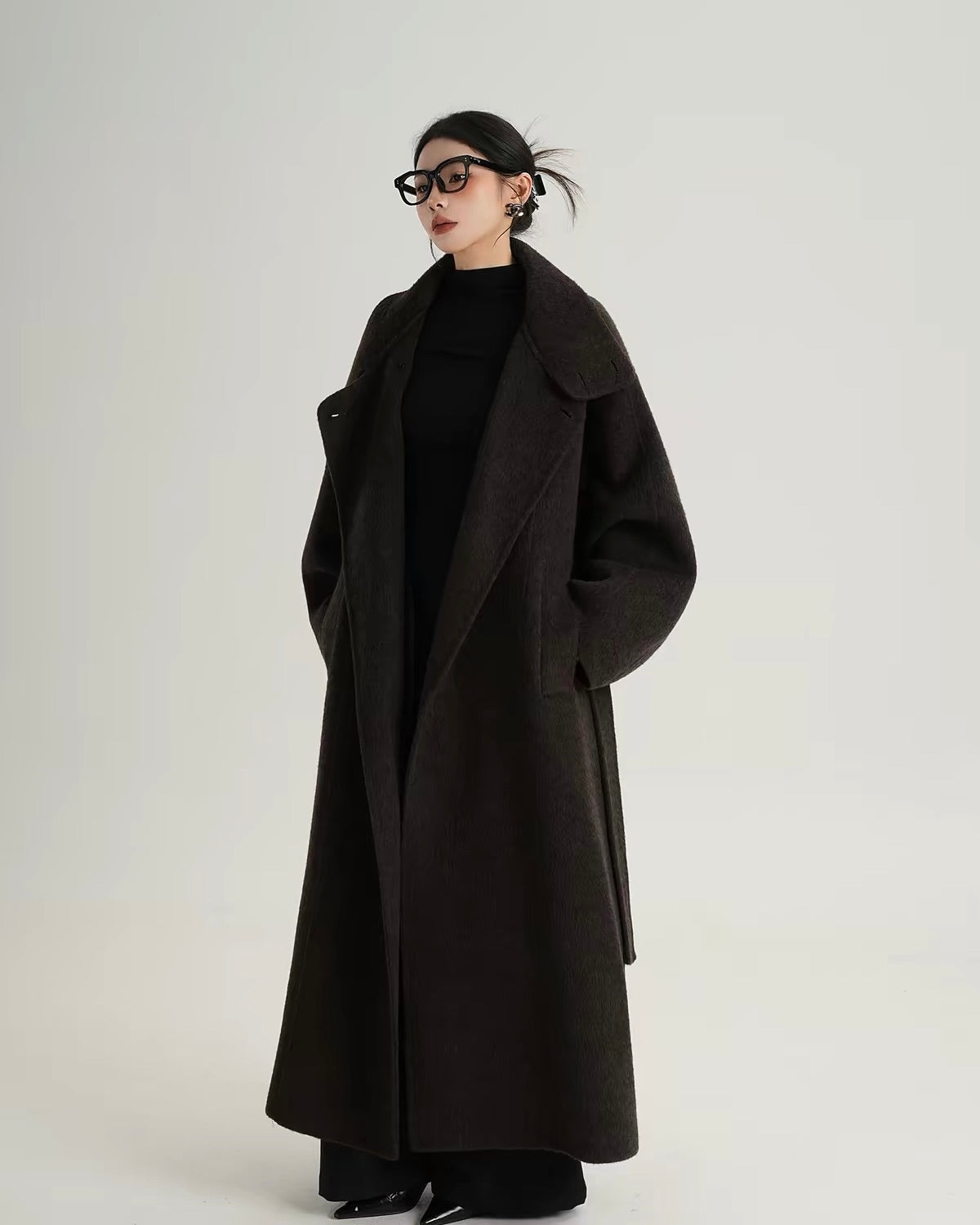 Belted Wool Blend Coat